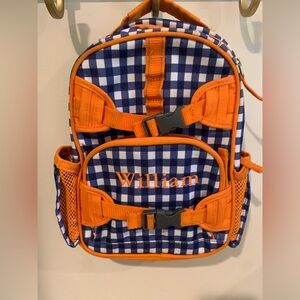 PB kids small backpack monogrammed William in like new condition